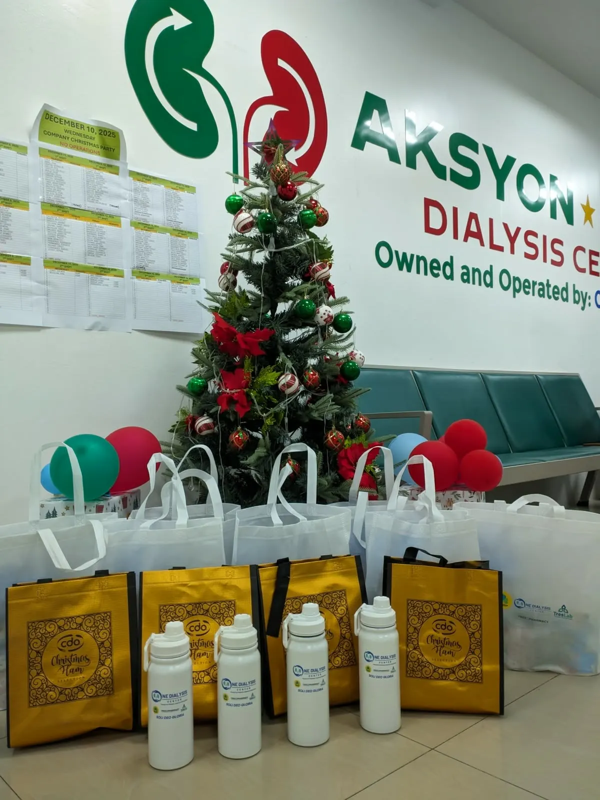 Baskets of goods for patients and families