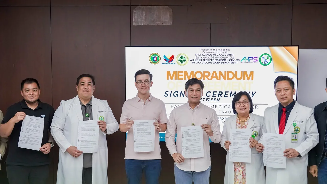 TresMedica and East Avenue Medical Center representatives hold the signed Memorandum of Agreement at the signing ceremony